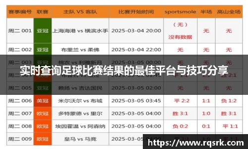 实时查询足球比赛结果的最佳平台与技巧分享
