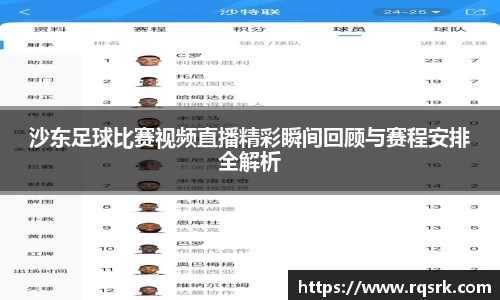 沙东足球比赛视频直播精彩瞬间回顾与赛程安排全解析